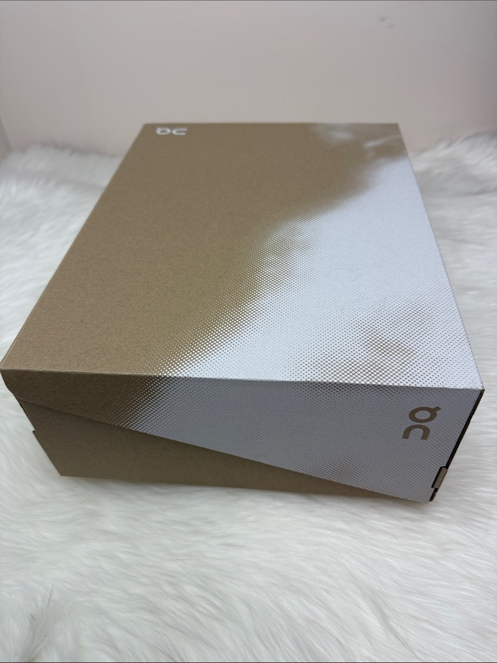 On Running Tan and White Empty Shoe Box, Gift Box, Storage Box 11 x 14 x 5